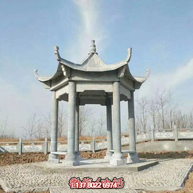中式園林石亭恢復古樸，演繹雄偉