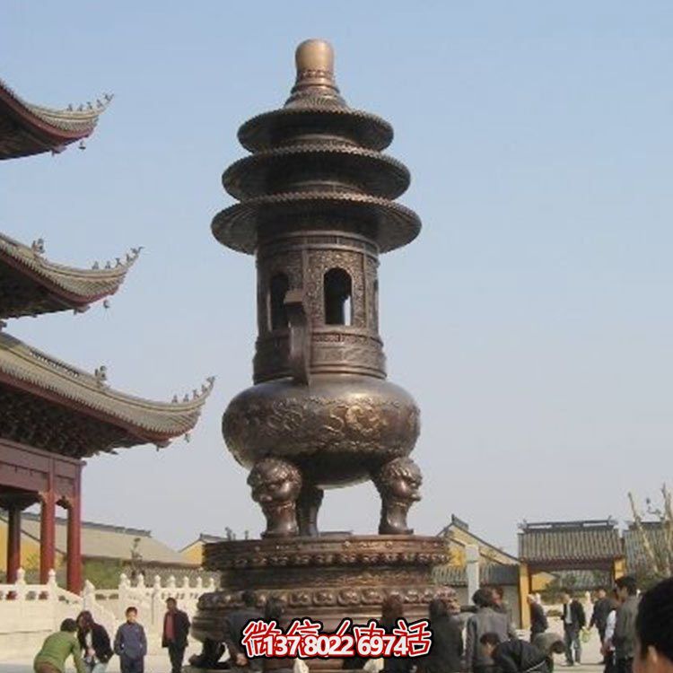 精美鑄銅大型寶蓋香爐，祈福燒香進(jìn)寶