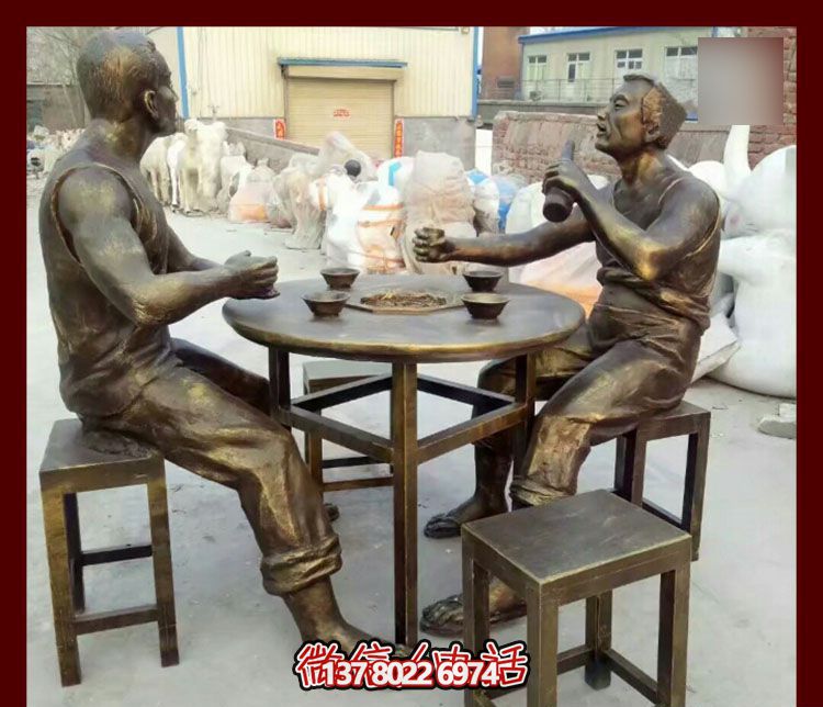 傳承文化，融入雕塑，銅雕人物給你一個古典的庭院別墅