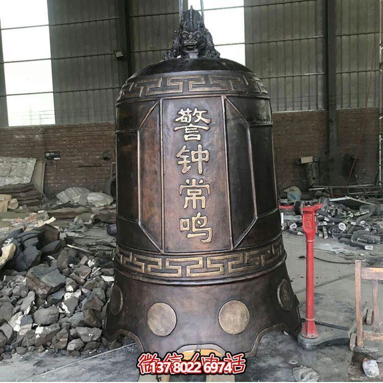 大型仿銅鐘玻璃鋼雕塑，給景區(qū)、寺廟、園林帶來更多美好
