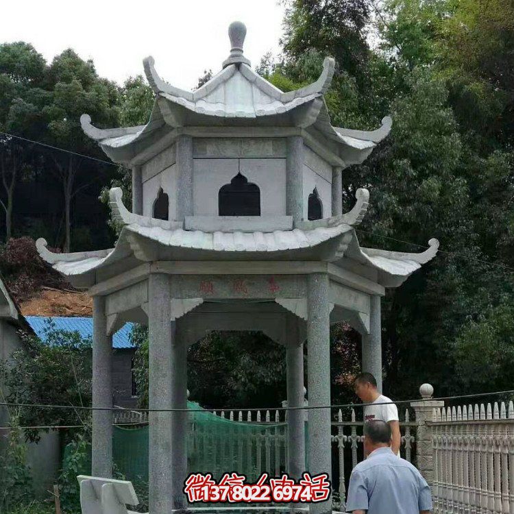 大型石雕涼亭，精美的室外裝飾