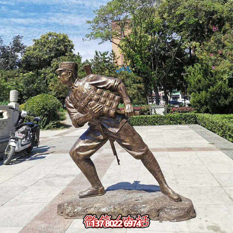 沖鋒，仿銅戰(zhàn)士雕塑——玻璃鋼的藝術之作