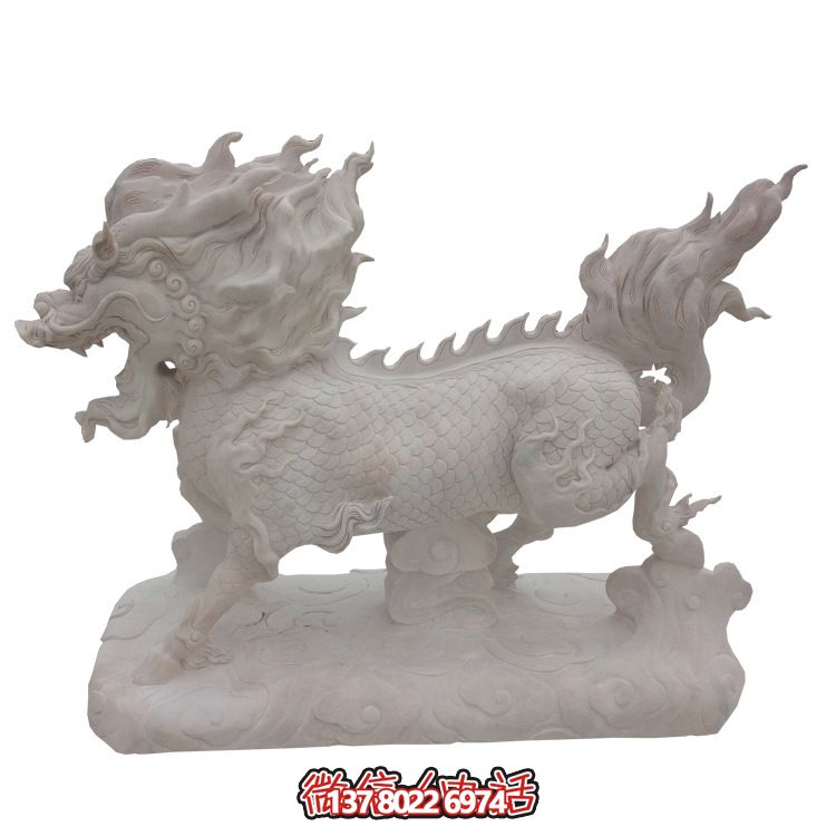 傳承漢白玉石雕麒麟雕塑，美化景區戶外環境