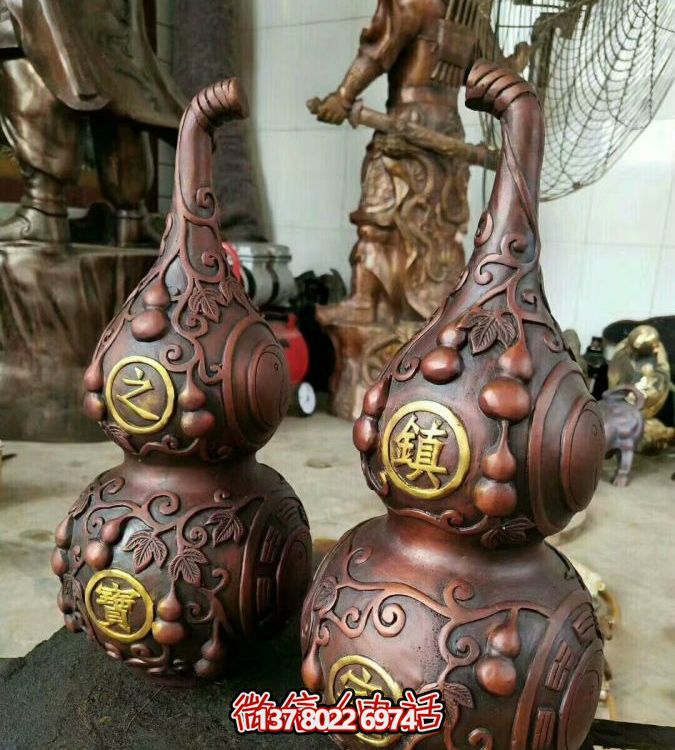 銅雕葫蘆雕塑，增添家居的福氣