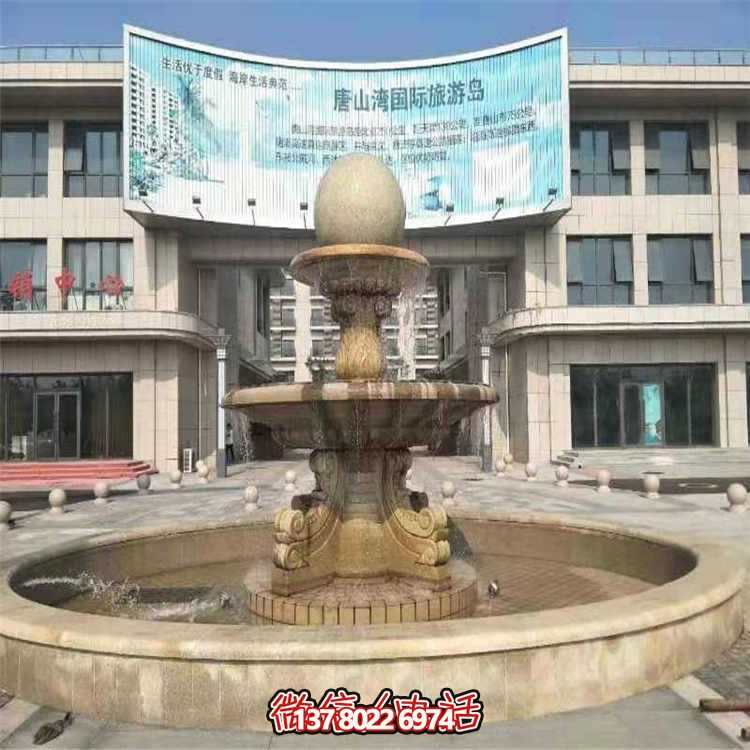 精致石雕噴泉，美化小區、別墅、大理石環境