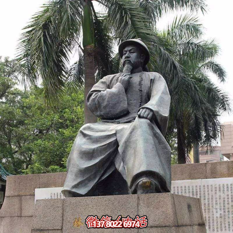 林則徐青銅雕塑像，讓?xiě)敉鈴V場(chǎng)擺放更有趣