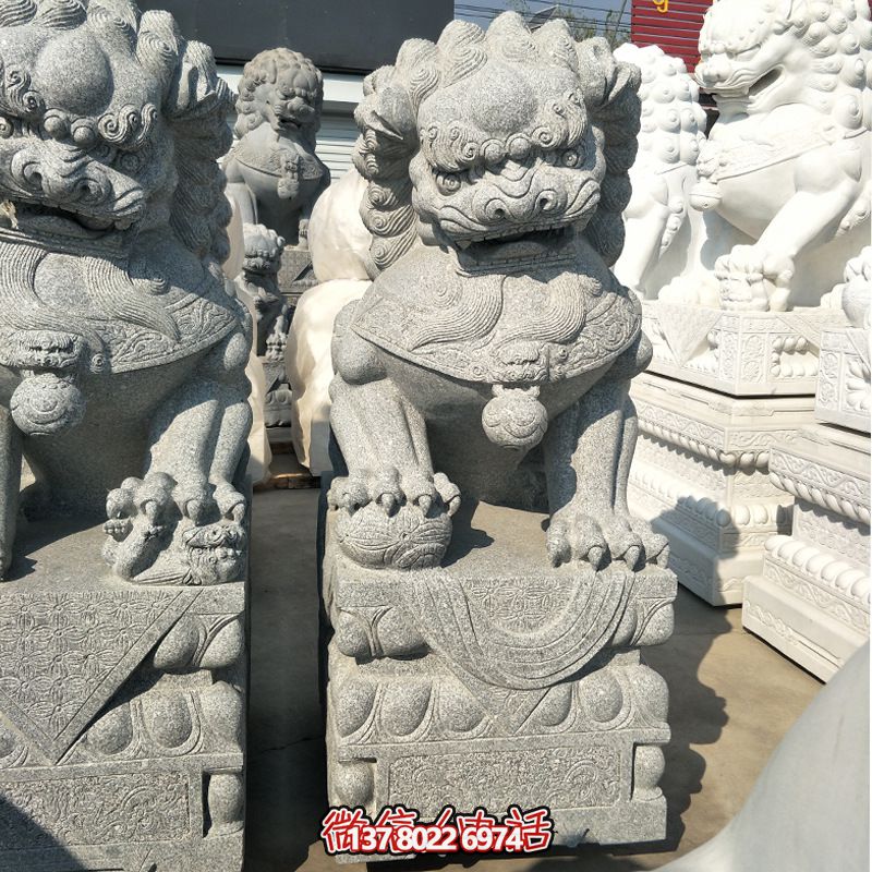 精美大理石獅子雕塑，裝點你的戶外庭院