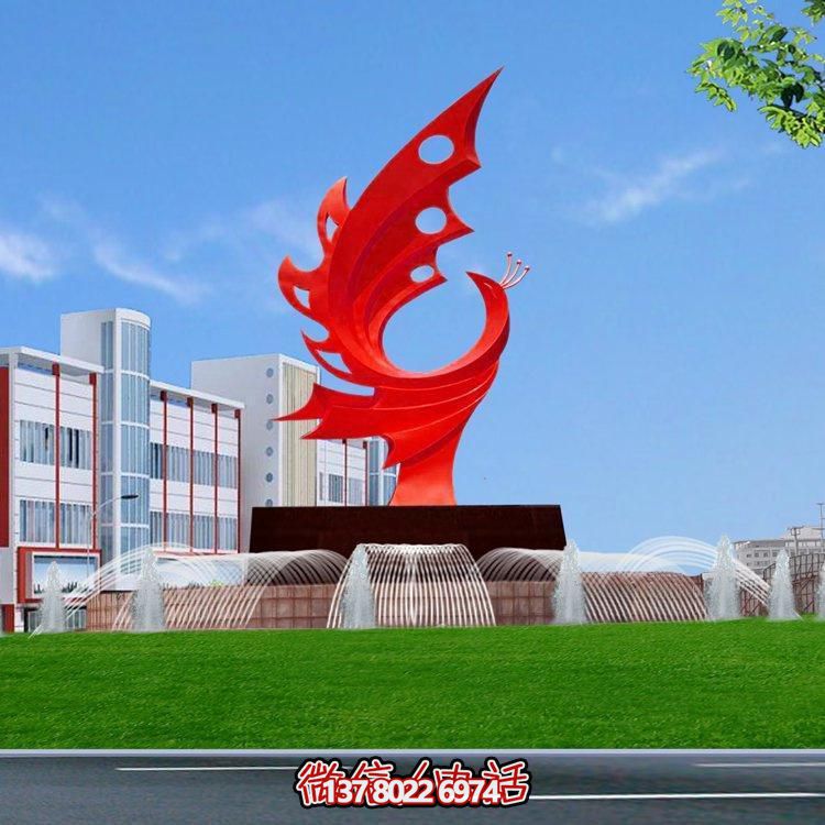 不銹鋼鳳凰標志擺件，凸顯企業形象