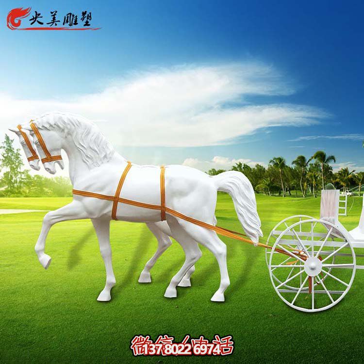 玻璃鋼戶(hù)外景觀園林馬車(chē)雕塑